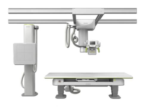 Digitales Röntgensystem - ECOVIEW-9 DUAL DETECTOR - EcoRay - für multifunktionale Röntgenaufnahmen / mit Schwenkarm-Säulen / mit bodenstehendem Bucky