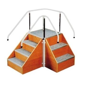 Gewinkelte Übungstreppe - RH020 - EMS Physio - 2 Handläufe