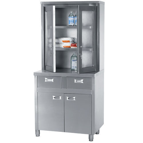 Schrank mit Tür - ER series - ERYIGIT Medical Devices  - mit Schublade / Edelstahl / grau