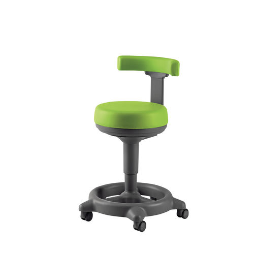 Dentalhocker - Coral - Euronda - höhenverstellbar / auf Rollen / T-förmig