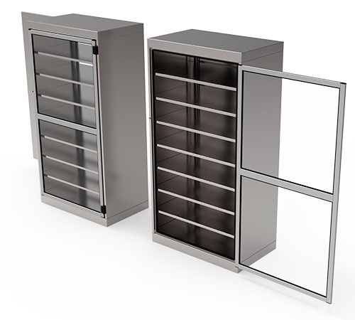 Schrank für sterile Materialien - 50.103.405 - Famos - für Reinraum / mit Regal / mit Tür