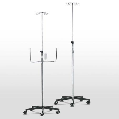 Infusionsständer auf Rollen - 9AB0033 - Favero Health Projects - 4 Haken / für Spritzenpumpen / Edelstahl