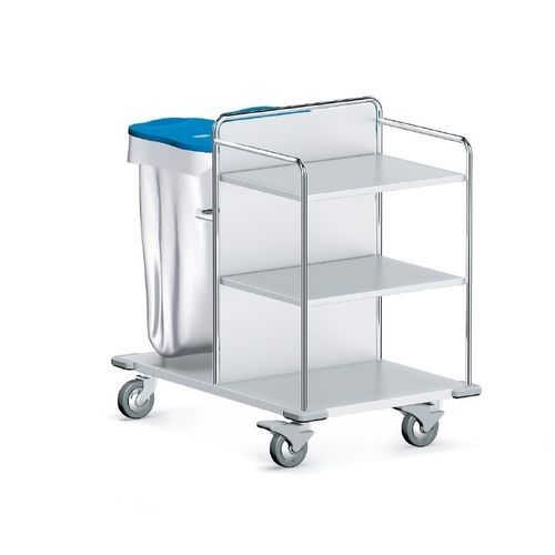 Abfall-Sackhalterwagen - 9CB0230 - Favero Health Projects - mit 3 Regalbrettern / 2 Säcke / aus Edelstahl