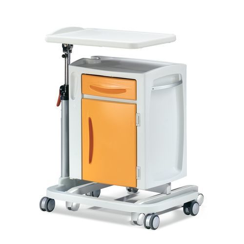 Nachttisch auf Rollen - ROTOMOULDING - Favero Health Projects - separate Tischplatte