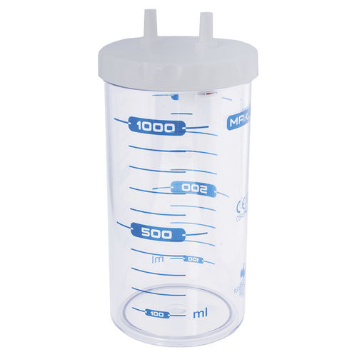 Absaugbehälter für Körperflüssigkeiten - MAK/1000 - Flow-Meter - aus Polycarbonat / autoklavierbar