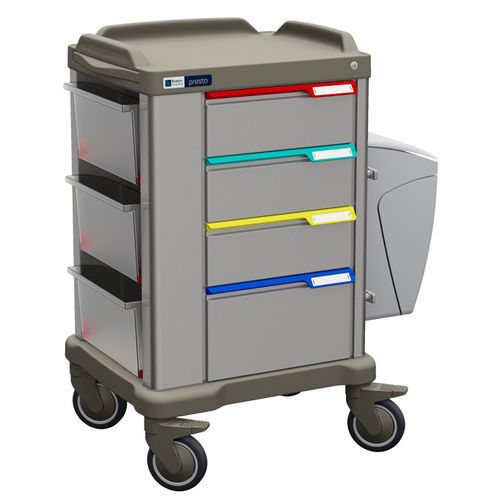 Mehrzweckwagen - PRESTO medium Inox - Francehopital - Vielzweck / Edelstahl / mit Schublade