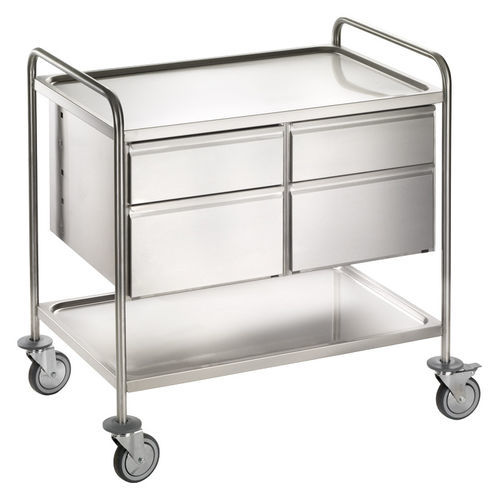 Mehrzweckwagen - CS962-4CP - Francehopital - Service / Edelstahl / 2 Schubladen