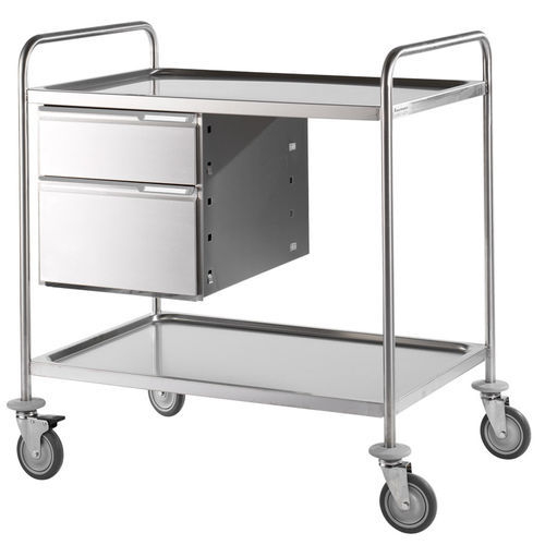Mehrzweckwagen - CS962-2C - Francehopital - Service / Edelstahl / 2 Schubladen