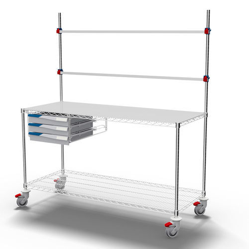 Arbeitstisch - #TP0615R-90-S - Francehopital - rechteckig / Kunststoff / Mobiler
