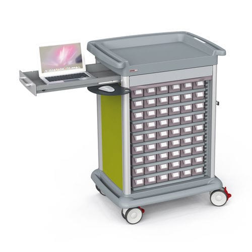 Wagen für Kliniken - #PRE9XAEV-SPC-MED54 - Francehopital - für Krankenakten / zur Medikamentenausgabe / Kunststoff