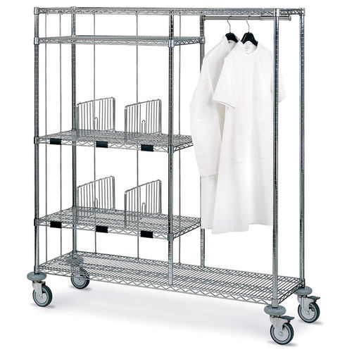 Sackhalterwagen für saubere Wäsche - #CR50412 - Francehopital - für dreckige Wäsche / medizinisch / mit Regal