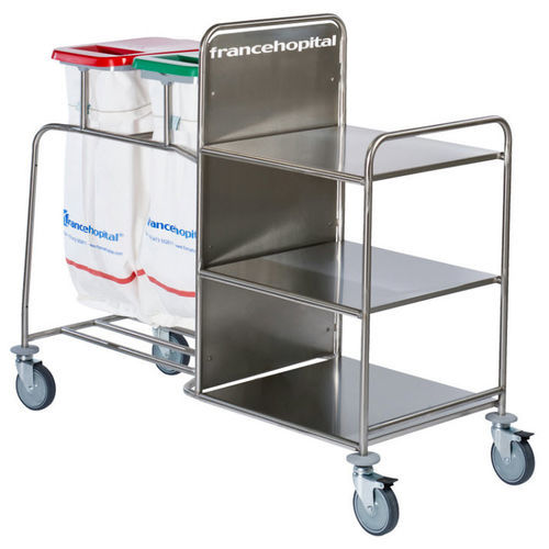 Sackhalterwagen für saubere Wäsche - Iseo Trio CBP - Francehopital - für dreckige Wäsche / medizinisch / mit Regal