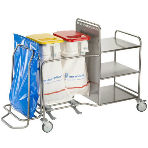 Sackhalterwagen für saubere Wäsche - Iseo Trio CBPPW - Francehopital - für dreckige Wäsche / medizinisch / mit Regal