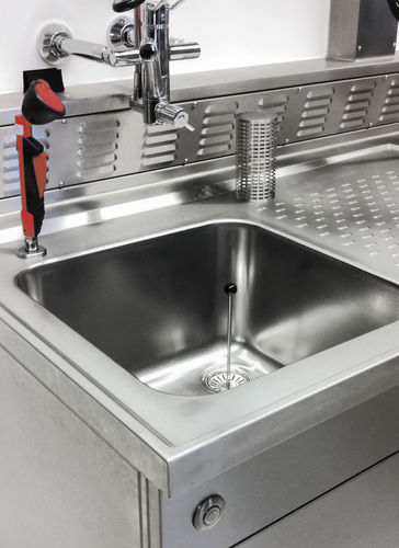 Arbeitsplatte für Labor / mit Waschbecken - 82630 - Funeralia - Edelstahl