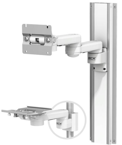 Knickarm-Tragarm - M - GCX Corporation - für Monitor / für medizinische Zwecke / schienenmontiert