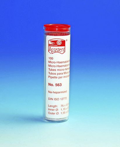 Reagenzglas für hämatologische Untersuchungen - 40563 - Glaswarenfabrik Karl Hecht - Blut / Glas / für Zentrifuge