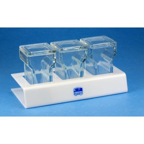 Glas-Färbetrog - 41218   - Glaswarenfabrik Karl Hecht - mit Sockel