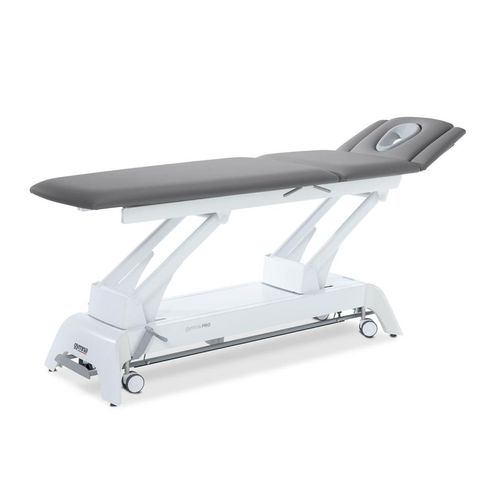 Hydraulische Massageliege - PRO T5 - GymnaUniphy - auf Rollen / mit höhenverstellbarer Rückenlehne / mit Armstütze