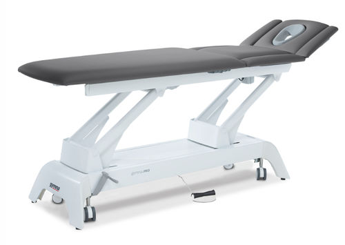Elektrische Massageliege - PRO T7 - GymnaUniphy - auf Rollen / mit höhenverstellbarer Rückenlehne / mit Armstütze