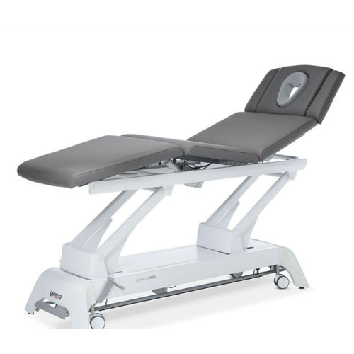 Elektrische Massageliege - PRO Q6 - GymnaUniphy - auf Rollen / mit höhenverstellbarer Rückenlehne / mit Armstütze