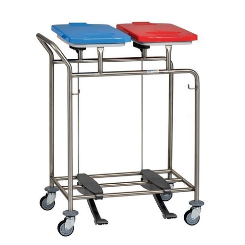 Medizinischer Sackhalterwagen - W295LTD - Hammerlit - Transport / mit Fußbedienung / 2 Säcke