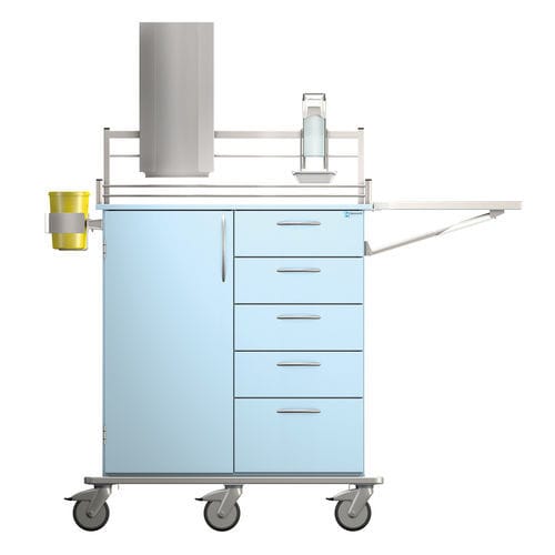 Wagen für Kliniken - PA140R2M0001C01 - Hammerlit - Pflege / mit Schwingtür / mit Regal