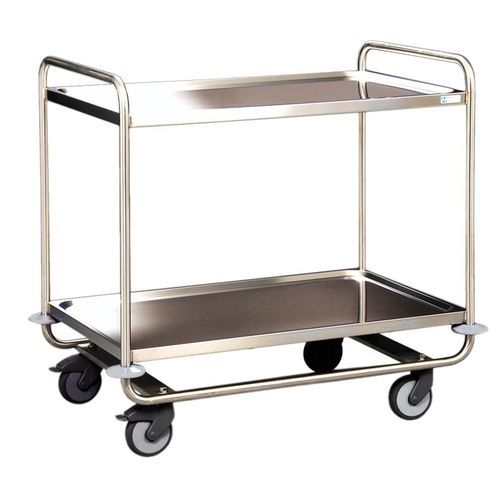 Servicewagen - MW38L - Hammerlit - Edelstahl / mit 3 Regalbrettern / mit Regal