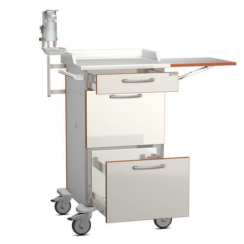 Medizinischer Wagen - K42 - Modell 17 - Hammerlit - für Kliniken / für Patientenakten / mit Platte