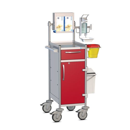 Wagen für Kliniken - PMEF3411 - Hammerlit - medizinisch / Edelstahl / 1 Ebene