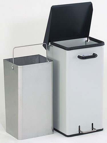 Stahl-Abfallkorb - MSD104 - Hammerlit - aus lackiertem Stahl / pedalbetrieben