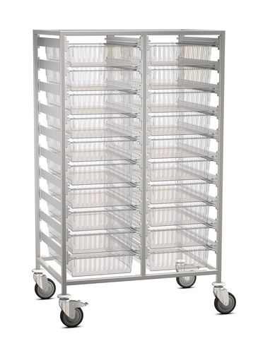 Logistikwagen - MKWE46210MTRS - Hammerlit - Edelstahl / mit Korb / mit Doppelmodul