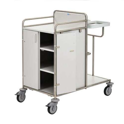 Sackhalterwagen für saubere Wäsche - EWPU402 - Hammerlit - medizinisch / Transport / mit 3 Regalbrettern