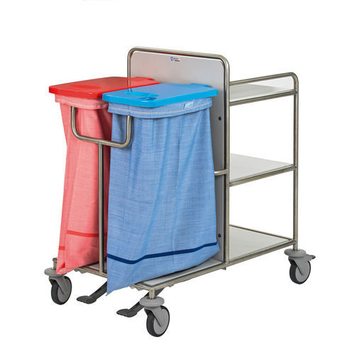 Sackhalterwagen für saubere Wäsche - EWPU382LT - Hammerlit - für dreckige Wäsche / medizinisch / mit Regal