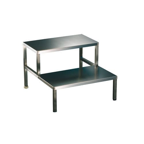 Stufentritt mit 2 Stufen - OPAT60652244A - Hammerlit - Edelstahl / rutschfest / chirurgisch