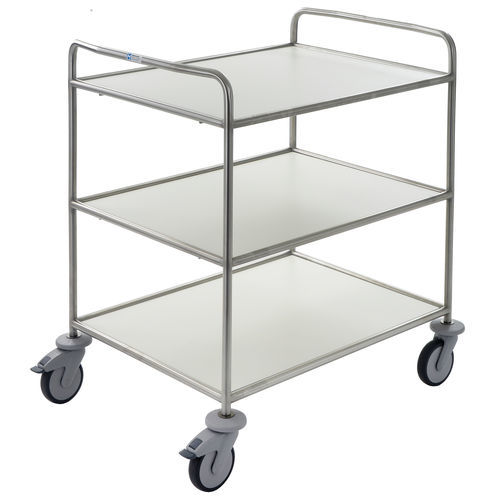 Wagen für Kliniken - MW863K - Hammerlit - Service / Edelstahl / mit 3 Regalbrettern