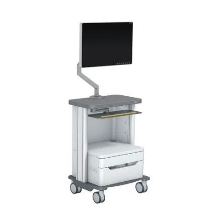 Wagen für Endoskopie - „Klinik“ klein - HEBUmedical   - für Monitor / Aluminium / 1 Schublade