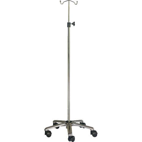 Infusionsständer auf Rollen - H165 - Hidemar - 2 Haken / teleskopisch / Edelstahl