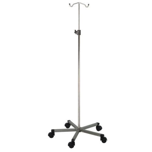 Infusionsständer auf Rollen - H162 - Hidemar - 2 Haken / teleskopisch / Edelstahl