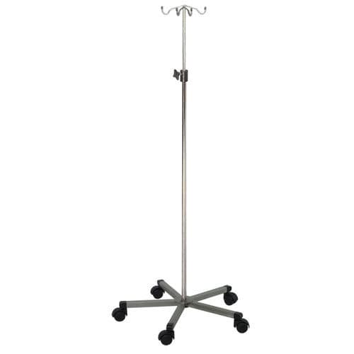 Infusionsständer auf Rollen - H163 - Hidemar - 4 Haken / teleskopisch / Edelstahl