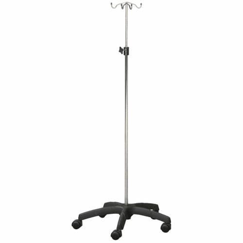 Infusionsständer auf Rollen - H166 - Hidemar - 4 Haken / teleskopisch / Edelstahl