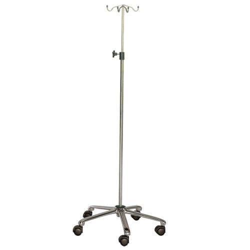 Infusionsständer auf Rollen - H167 - Hidemar - 4 Haken / teleskopisch / Edelstahl