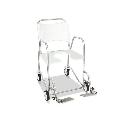Duschstuhl mit Armlehnen - HM.2046A - Hospimetal - auf Rollen / Toilette / Kunststoff
