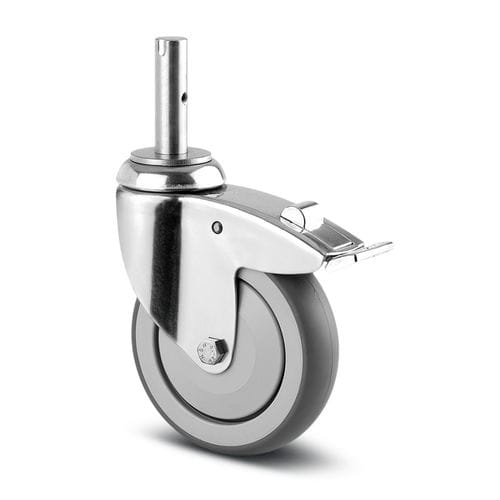 Rad mit Bremse - 014000109 - Hupfer Metallwerke GmbH & Co. KG - Edelstahl / schwenkbar