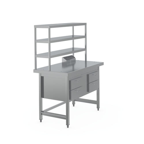 Tisch zur Konditionierung von medizinischen Geräten - 7505797 - Hupfer Metallwerke GmbH & Co. KG - rechteckig / mit Schubladen