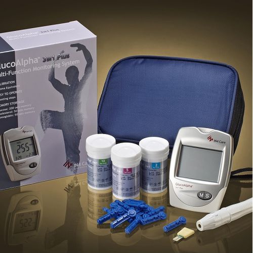 GDH-FAD-Blutzuckermessgerät - GlucoAlpha 3 in 1 PLUS - IN4 Technology - elektrochemisch / für Krankenhaus / Labor