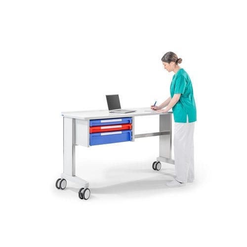Arbeitsfläche mit Schublade - Malvestio - Furniture for healthcare facilities - auf Rollen