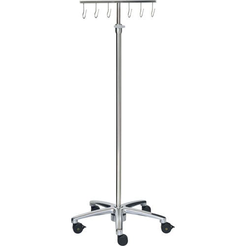 Infusionsständer auf Rollen - 22312 - Inmoclinc - 6 Haken / Edelstahl / Schwerlast