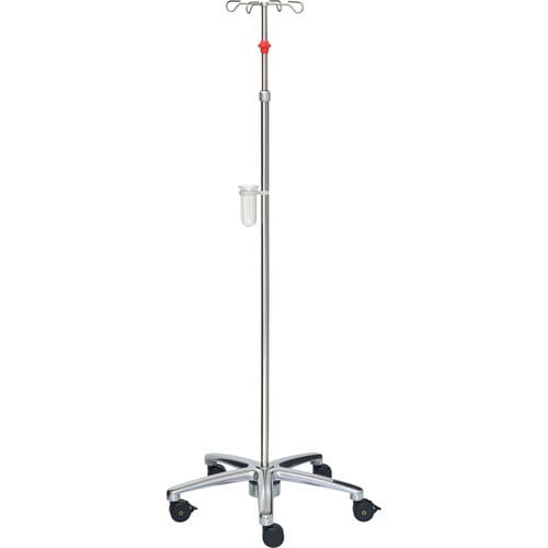 Infusionsständer auf Rollen - 22309 - Inmoclinc - 4 Haken / teleskopisch / Edelstahl