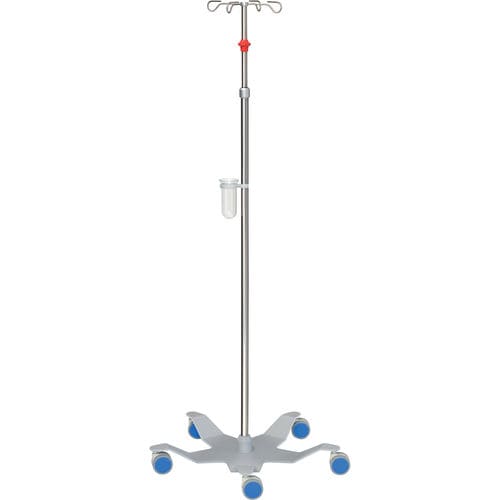 Infusionsständer auf Rollen - 22318 - Inmoclinc - 4 Haken / teleskopisch / Edelstahl