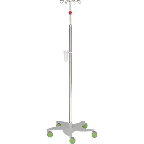 Infusionsständer auf Rollen - 22324 - Inmoclinc - 4 Haken / teleskopisch / Edelstahl